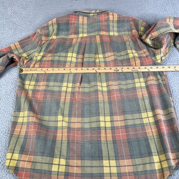 The Territory Ahead Corduroy Shirt Mens XL Red Green Button Down Pocket Cotton - Picture 9 of 10